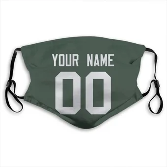 Custom Name & Number Green Face Mask