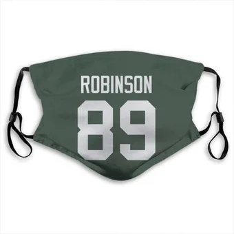 Dave Robinson Name & Number Green Face Mask