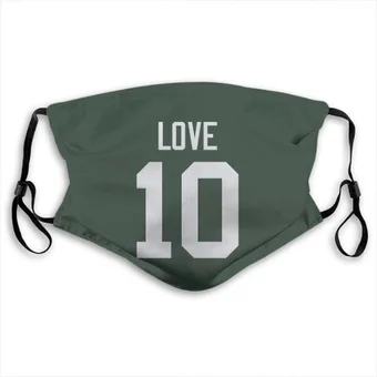 Jordan Love Name & Number Green Face Mask