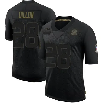 Men's AJ Dillon Black Limited 2020 Salute To Service Football Jersey