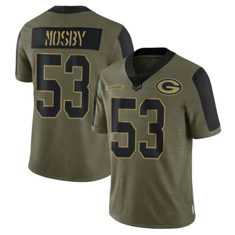 Men's Arron Mosby Olive Limited 2021 Salute To Service Football Jersey