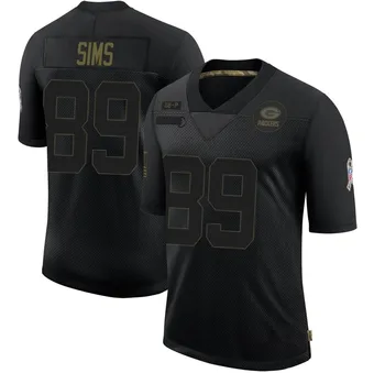 Men's Ben Sims Black Limited 2020 Salute To Service Football Jersey