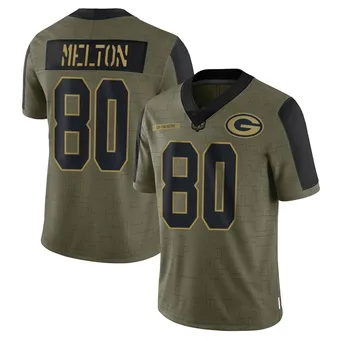 Men's Bo Melton Olive Limited 2021 Salute To Service Football Jersey