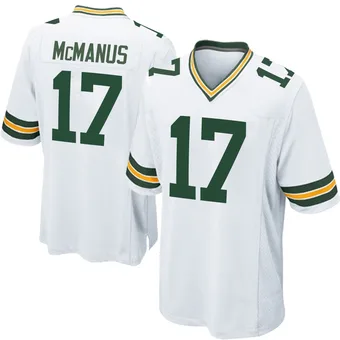 Men's Brandon McManus White Game Football Jersey