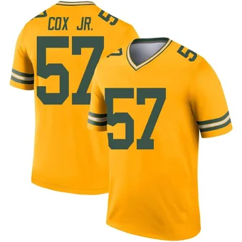 Men's Brenton Cox Jr. Gold Legend Inverted Football Jersey