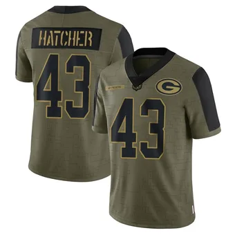 Men's Broughton Hatcher Olive Limited 2021 Salute To Service Football Jersey