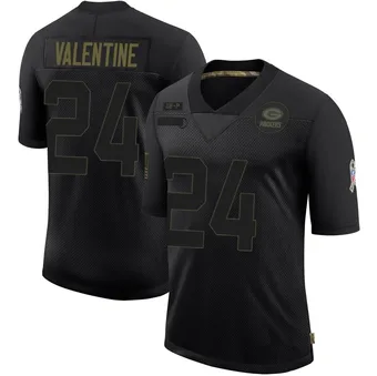 Men's Carrington Valentine Black Limited 2020 Salute To Service Football Jersey