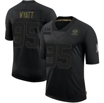 Men's Devonte Wyatt Black Limited 2020 Salute To Service Football Jersey