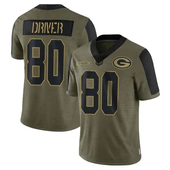 Men's Donald Driver Olive Limited 2021 Salute To Service Football Jersey