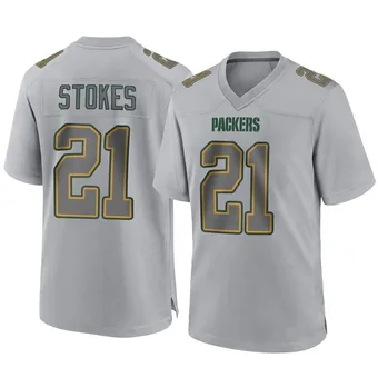 Men's Eric Stokes Gray Game Atmosphere Fashion Football Jersey