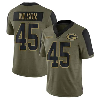 Men's Eric Wilson Olive Limited 2021 Salute To Service Football Jersey