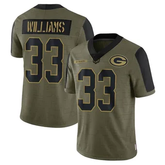 Men's Evan Williams Olive Limited 2021 Salute To Service Football Jersey