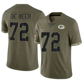 Men's Gerhard de Beer Olive Limited 2022 Salute To Service Football Jersey