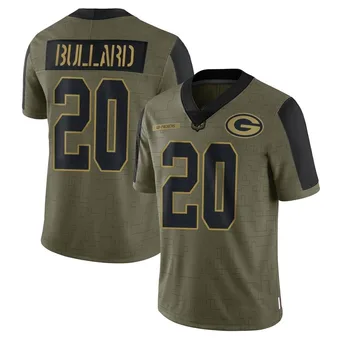 Men's Javon Bullard Olive Limited 2021 Salute To Service Football Jersey