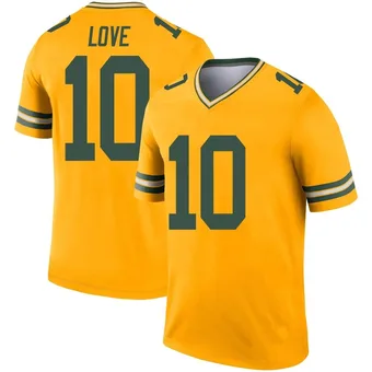 Men's Jordan Love Gold Legend Inverted Football Jersey