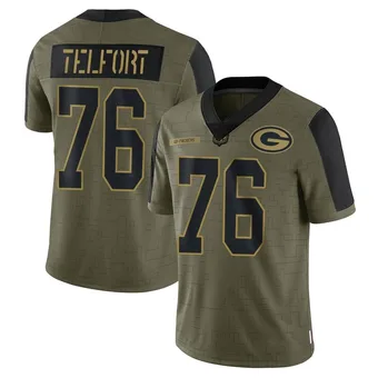 Men's Kadeem Telfort Olive Limited 2021 Salute To Service Football Jersey