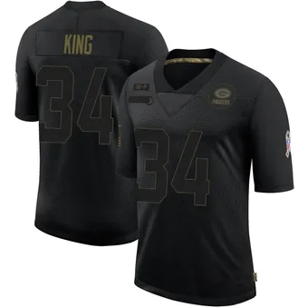 Men's Kalen King Black Limited 2020 Salute To Service Football Jersey