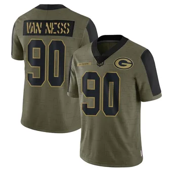 Men's Lukas Van Ness Olive Limited 2021 Salute To Service Football Jersey