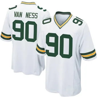 Men's Lukas Van Ness White Game Football Jersey