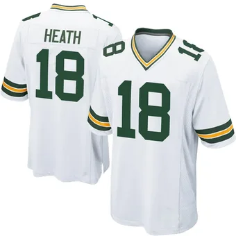 Men's Malik Heath White Game Football Jersey