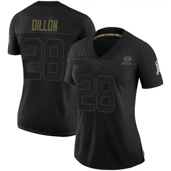 Women's AJ Dillon Black Limited 2020 Salute To Service Football Jersey