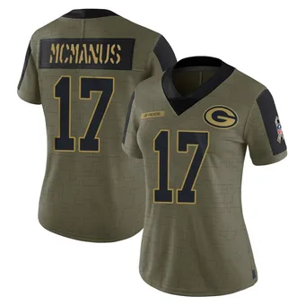 Women's Brandon McManus Olive Limited 2021 Salute To Service Football Jersey