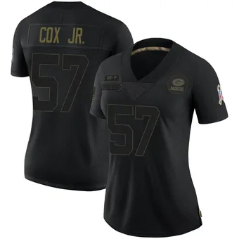 Women's Brenton Cox Jr. Black Limited 2020 Salute To Service Football Jersey