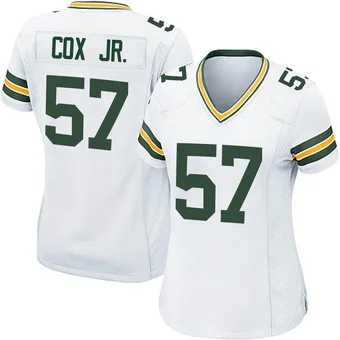 Women's Brenton Cox Jr. White Game Football Jersey