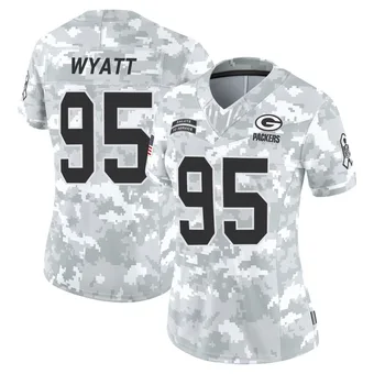 Women's Devonte Wyatt Arctic Camo Limited 2024 Salute to Service Football Jersey