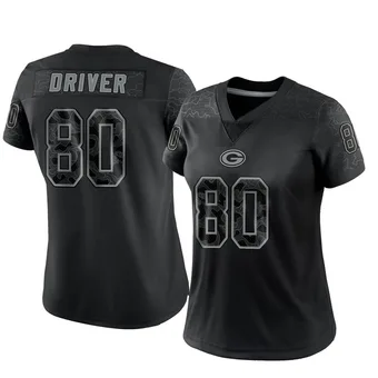 Women's Donald Driver Black Limited Reflective Football Jersey