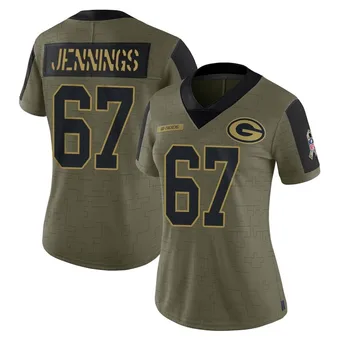 Women's Donovan Jennings Olive Limited 2021 Salute To Service Football Jersey