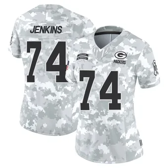 Women's Elgton Jenkins Arctic Camo Limited 2024 Salute to Service Football Jersey