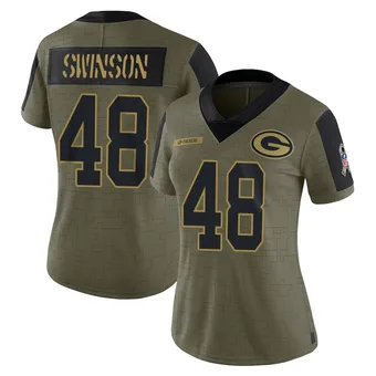 Women's Messiah Swinson Olive Limited 2021 Salute To Service Football Jersey