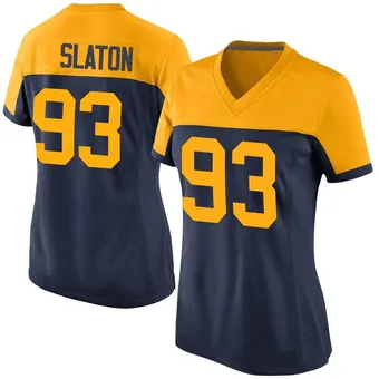 Women's T.J. Slaton Navy Game Alternate Football Jersey