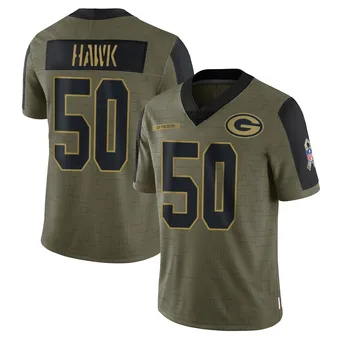 Youth A.J. Hawk Olive Limited 2021 Salute To Service Football Jersey