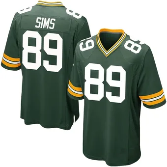 Youth Ben Sims Green Game Team Color Football Jersey