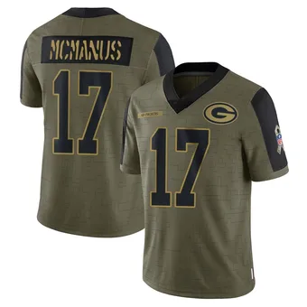 Youth Brandon McManus Olive Limited 2021 Salute To Service Football Jersey