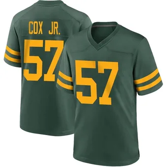 Youth Brenton Cox Jr. Green Game Alternate Football Jersey