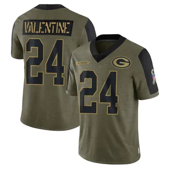 Youth Carrington Valentine Olive Limited 2021 Salute To Service Football Jersey