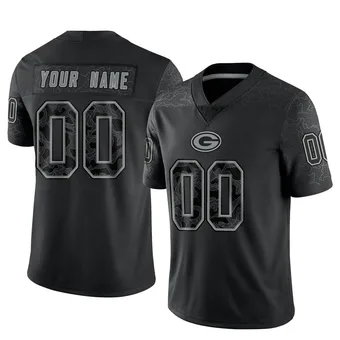 Youth Custom Black Limited Reflective Football Jersey