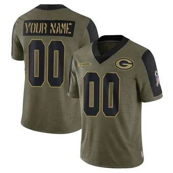 Youth Custom Olive Limited 2021 Salute To Service Football Jersey