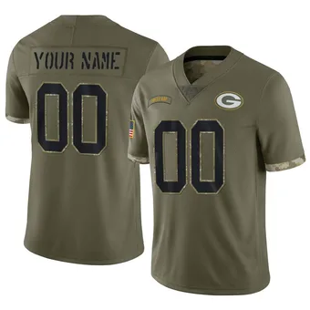 Youth Custom Olive Limited 2022 Salute To Service Football Jersey