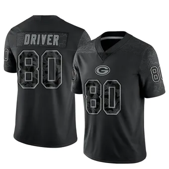 Youth Donald Driver Black Limited Reflective Football Jersey