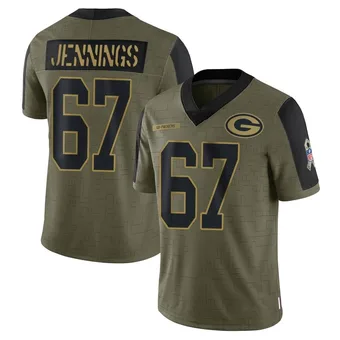 Youth Donovan Jennings Olive Limited 2021 Salute To Service Football Jersey