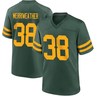 Youth Ellis Merriweather Green Game Alternate Football Jersey