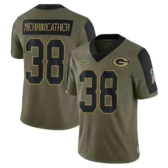 Youth Ellis Merriweather Olive Limited 2021 Salute To Service Football Jersey