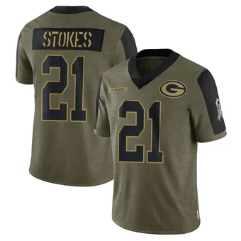 Youth Eric Stokes Olive Limited 2021 Salute To Service Football Jersey