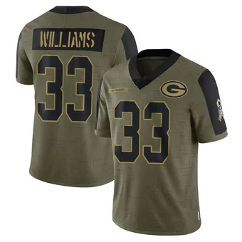 Youth Evan Williams Olive Limited 2021 Salute To Service Football Jersey