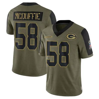 Youth Isaiah McDuffie Olive Limited 2021 Salute To Service Football Jersey