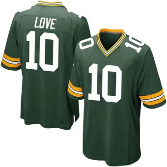 Youth Jordan Love Green Game Team Color Football Jersey